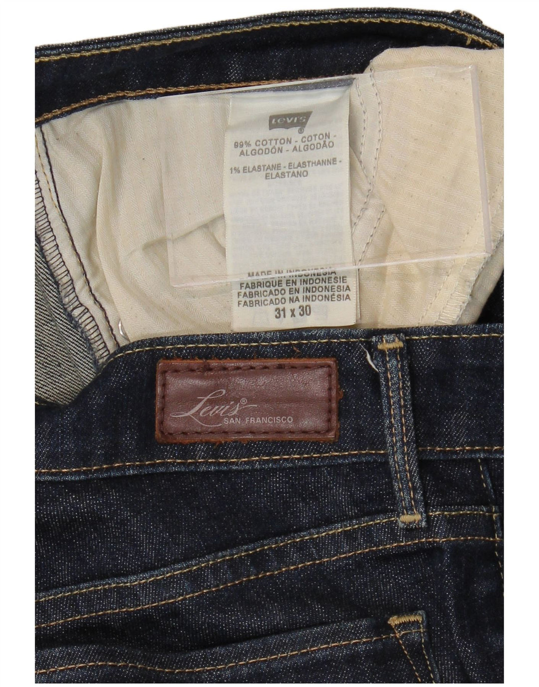 LEVI'S Vaqueros Rectos Mujer W31 L30 Azul Marino Algodón