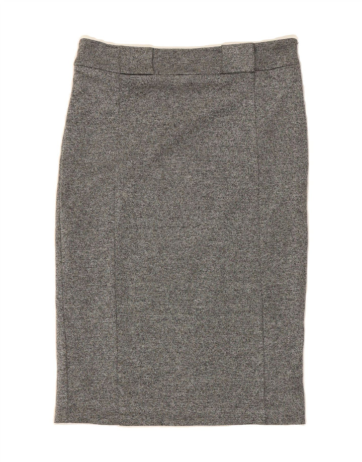 LAURA ASHLEY Womens Straight Skirt UK 12 Medium W32 Grey Polyester Vintage Laura Ashley and Second-Hand Laura Ashley from Messina Hembry 