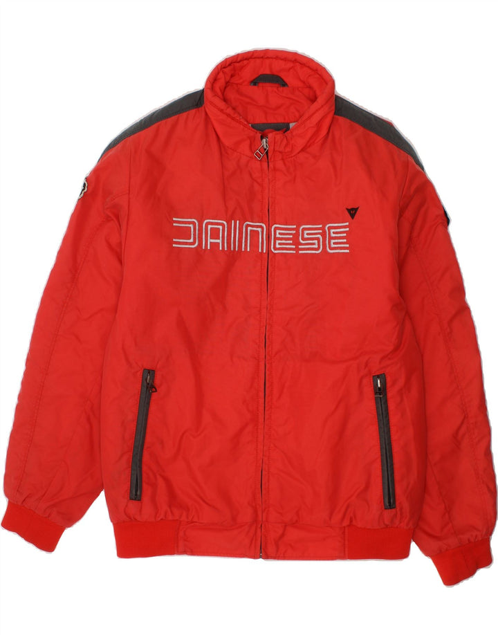 DAINESE Boys Graphic Windbreaker Jacket 10-11 Years XL Red Colourblock Vintage Dainese and Second-Hand Dainese from Messina Hembry 