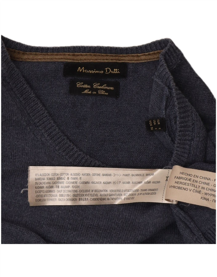 Massimo Dutti Jersey Cuello Redondo Hombre Small Azul Algodón