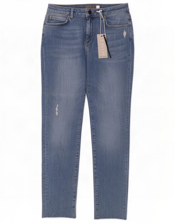MINT VELVET Vaqueros rectos desgastados para mujer UK 10 Small W28 L28 Azul