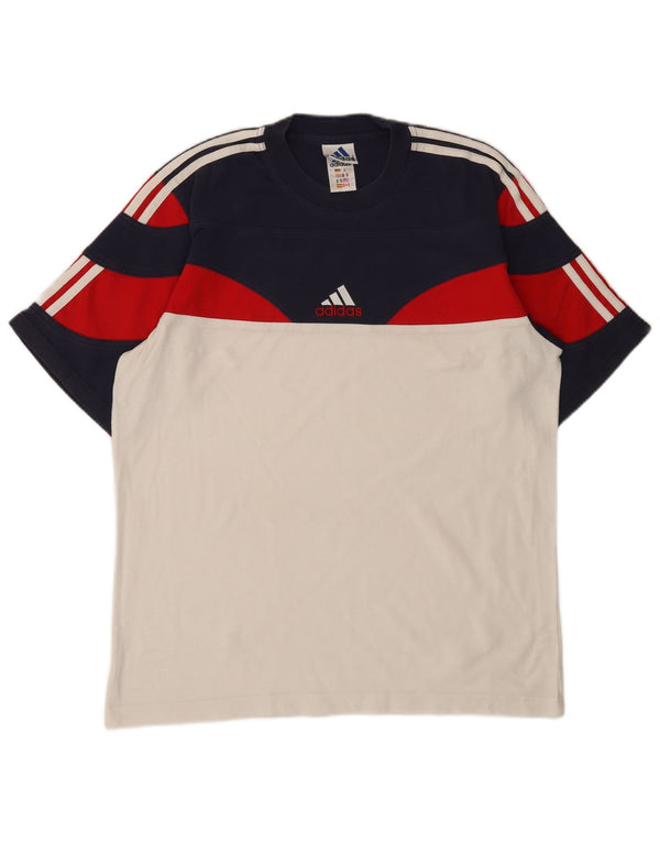 Adidas Camiseta para hombre Top UK 40/42 Medium Multicolor Colorblock Algodón
