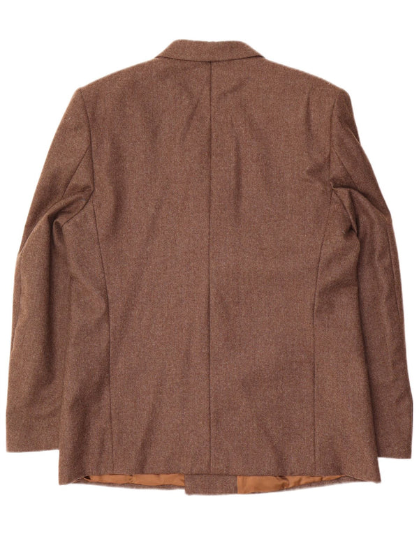 Vintage Mens Double Breasted Blazer Jacket IT 52 XL Brown Wool