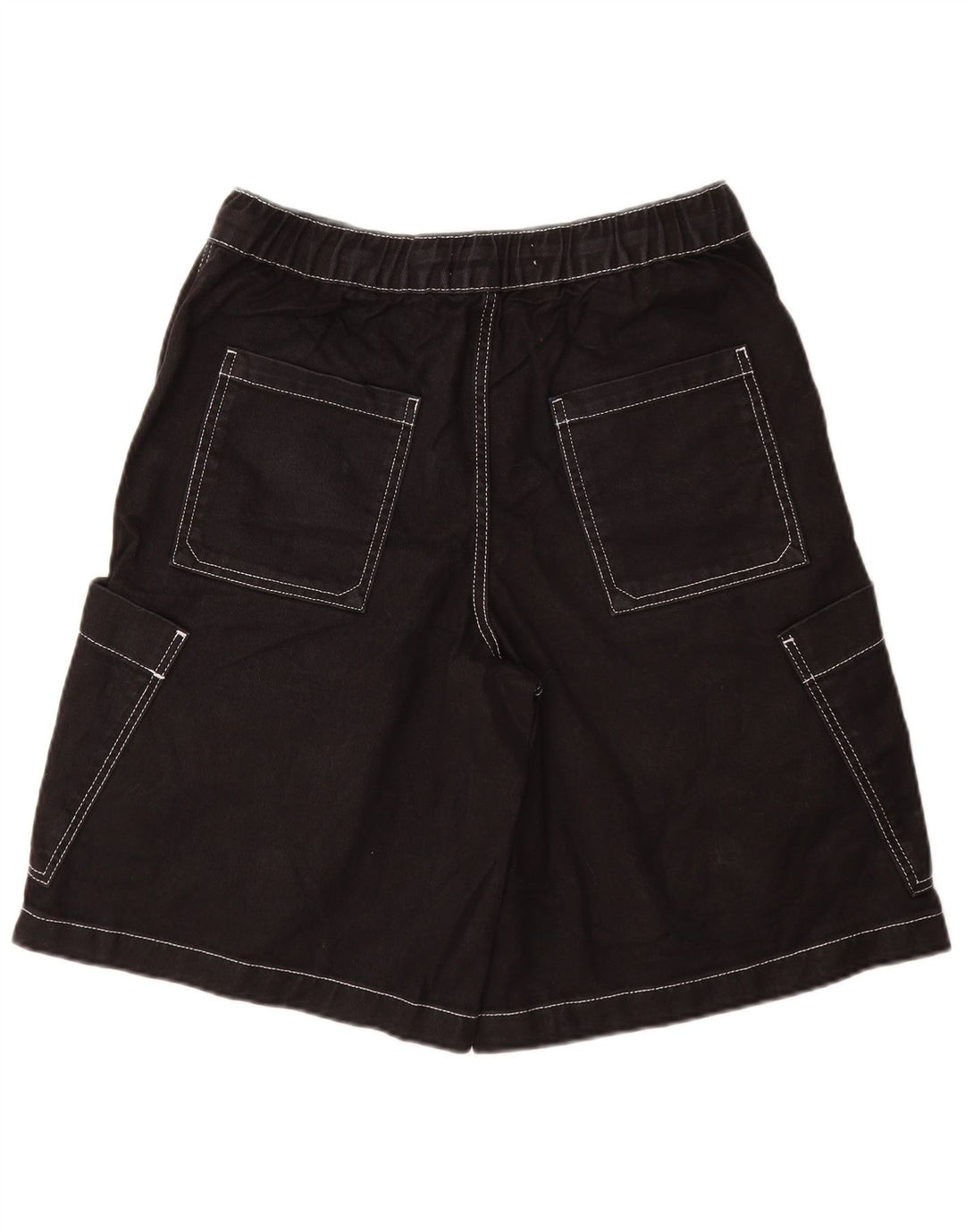 ZARA Hombre Shorts Cargo Small W30 Algodón Negro