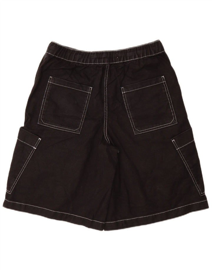 ZARA Hombre Shorts Cargo Small W30 Algodón Negro