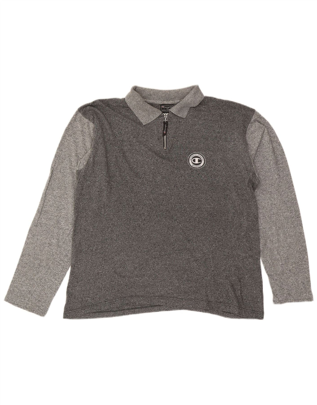 CHAMPION Polo de manga larga para hombre XL Gris moteado