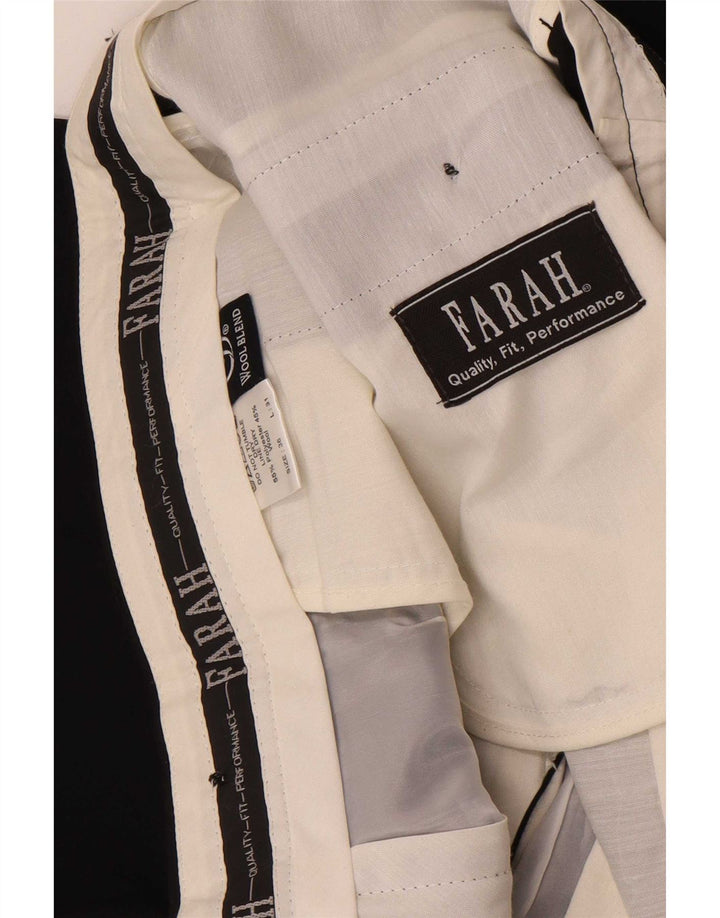 Farah Pantalón de traje recto para hombre W36 L26 Poliéster negro