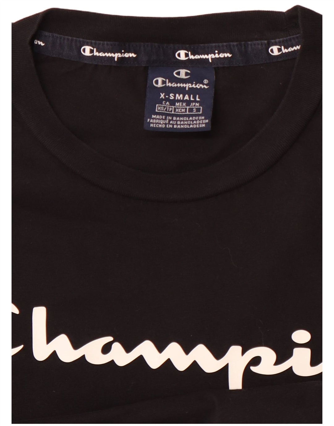 CHAMPION Top gráfico de manga larga para hombre XS Negro