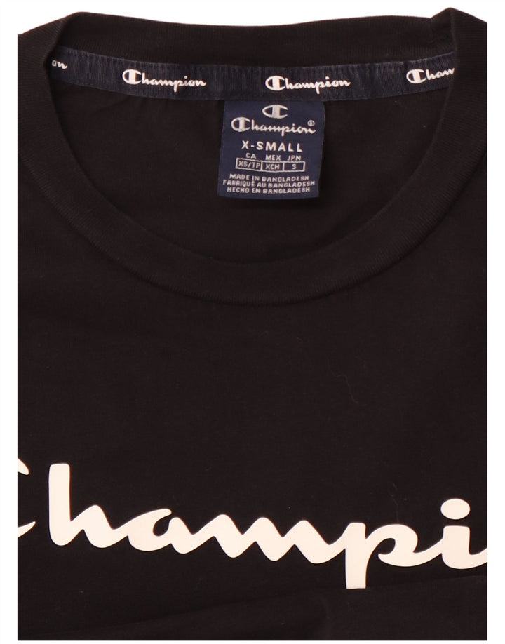 CHAMPION Top gráfico de manga larga para hombre XS Negro