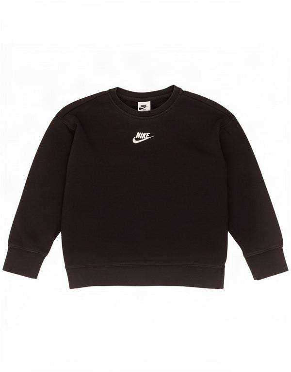 Nike Girls Sweatshirt Jumper 10-11 Years Medium Black Cotton