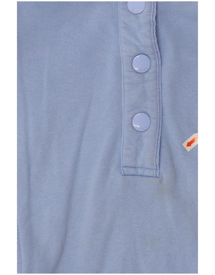 Joules - Sudadera con cuello y botones para mujer, talla 40, algodón azul mediano
