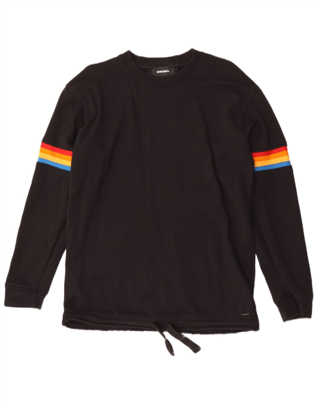 Diesel Hombre Sudadera Jumper Large Algodón A Rayas Negro
