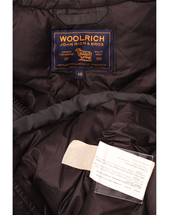 WOOLRICH Abrigo acolchado con capucha para niños 9-10 años Algodón negro