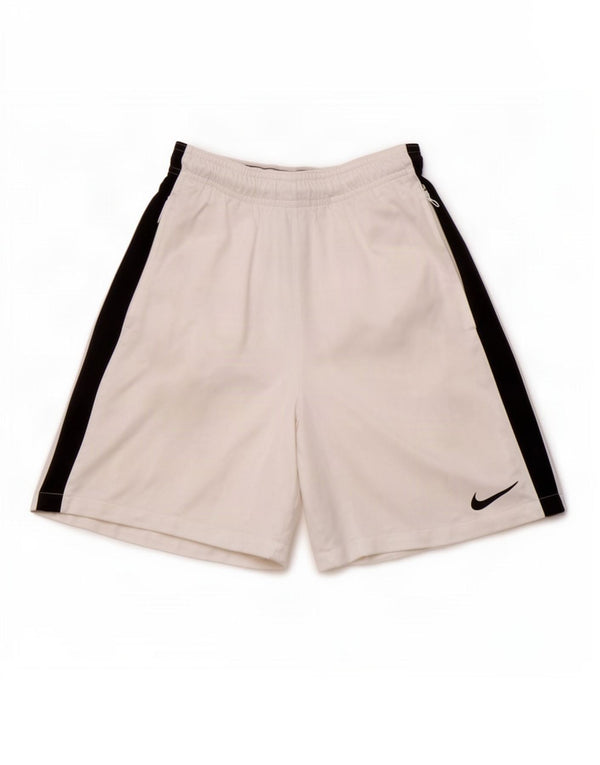 Nike Pantalones cortos deportivos para niños 13-14 años XL Blanco Colorblock Poliéster