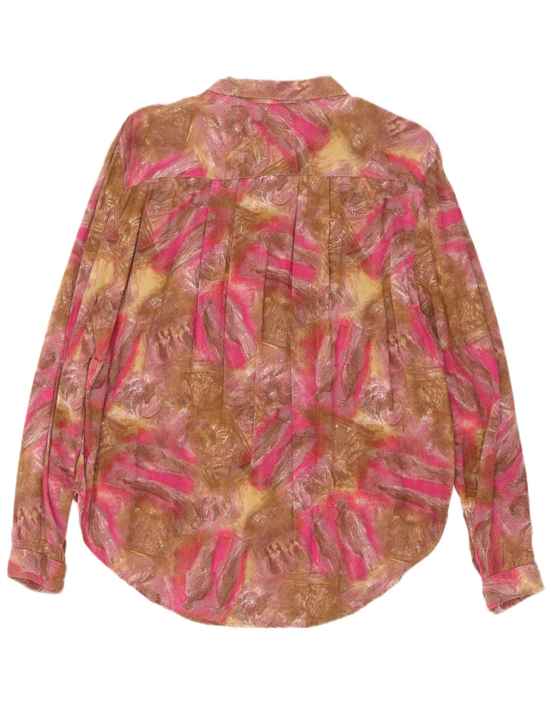 Vintage mujer patrón abstracto camisa blusa Reino Unido 18 XL multicolor