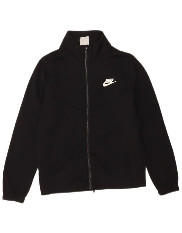 Nike Boys Graphic Chándal Top Chaqueta 10-11 años Mediano Negro Poliéster