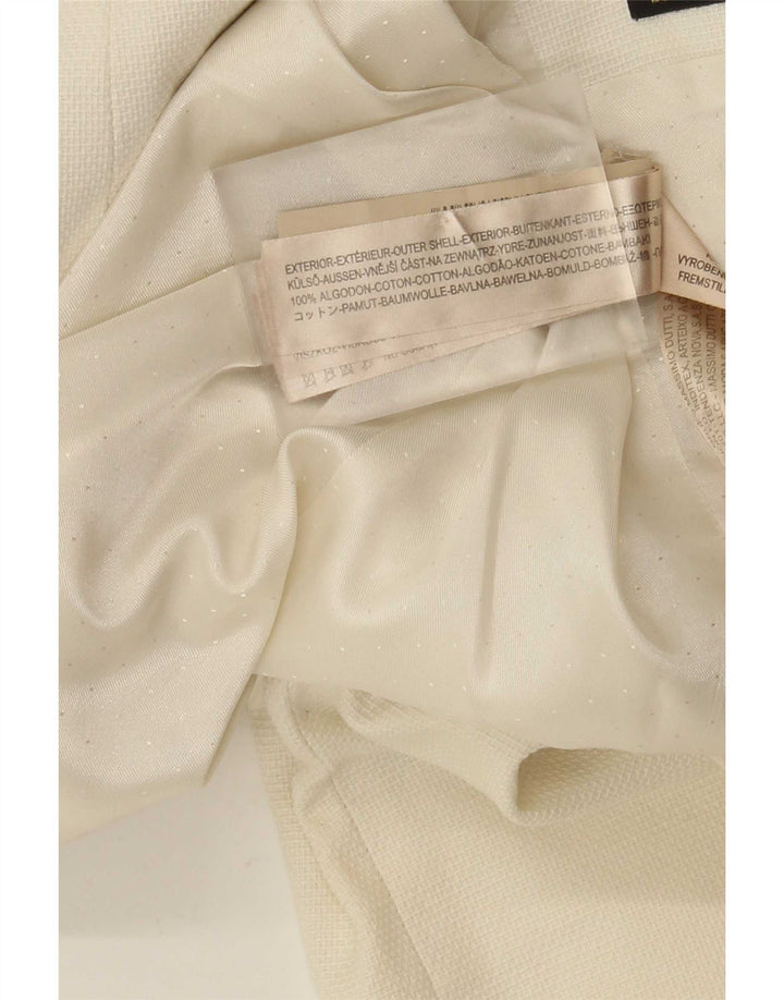 Massimo Dutti Chaqueta Blazer De 1 Botón Mujer EU 40 Mediana Blanco Roto Algodón