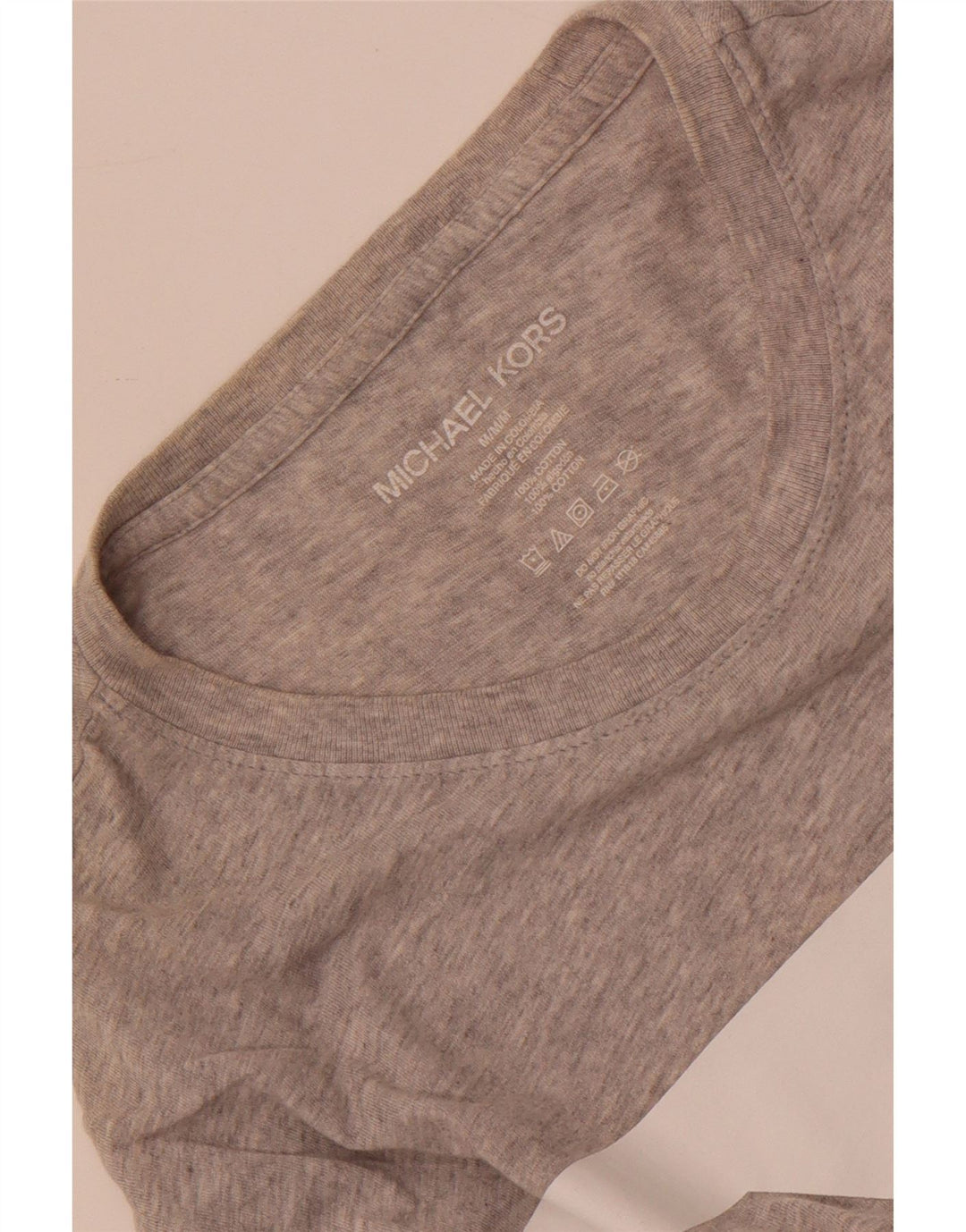 Michael Kors Top gráfico para hombre de manga larga de algodón moteado gris medio