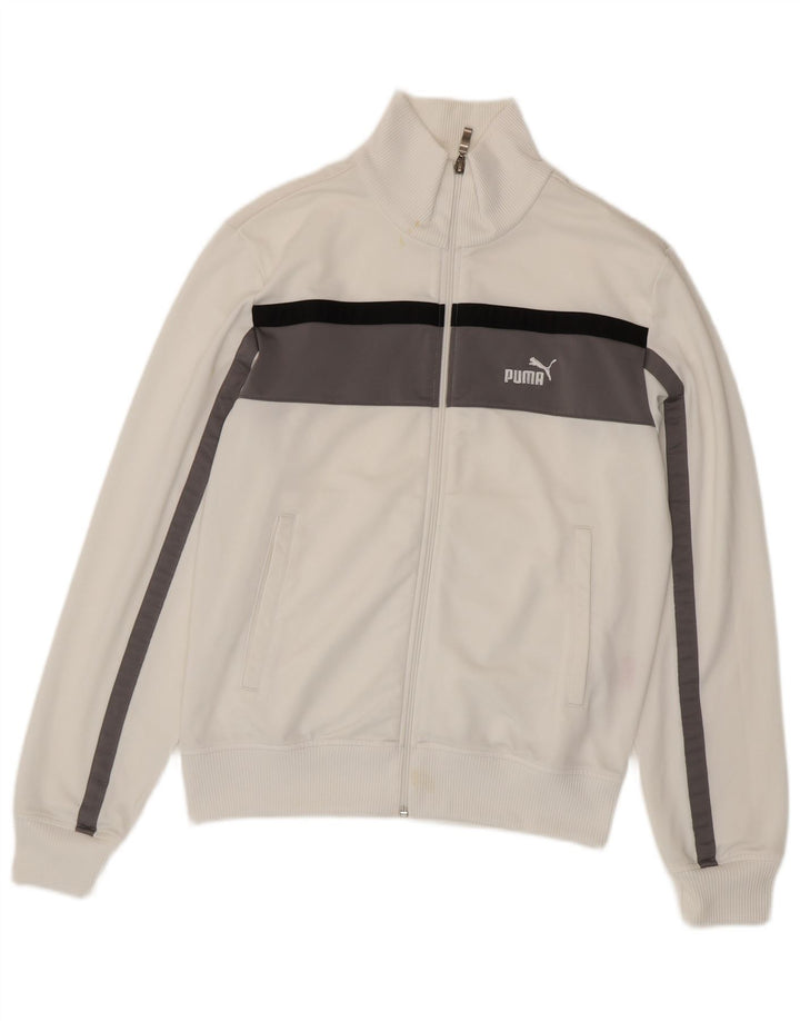 Puma Chaqueta De Chándal Superior Para Hombre Poliéster Color Block Blanco Mediano