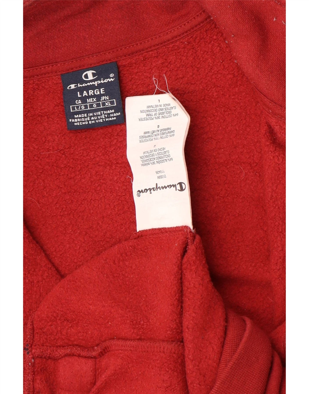 Champion Chaqueta de chándal para hombre, talla grande, algodón rojo