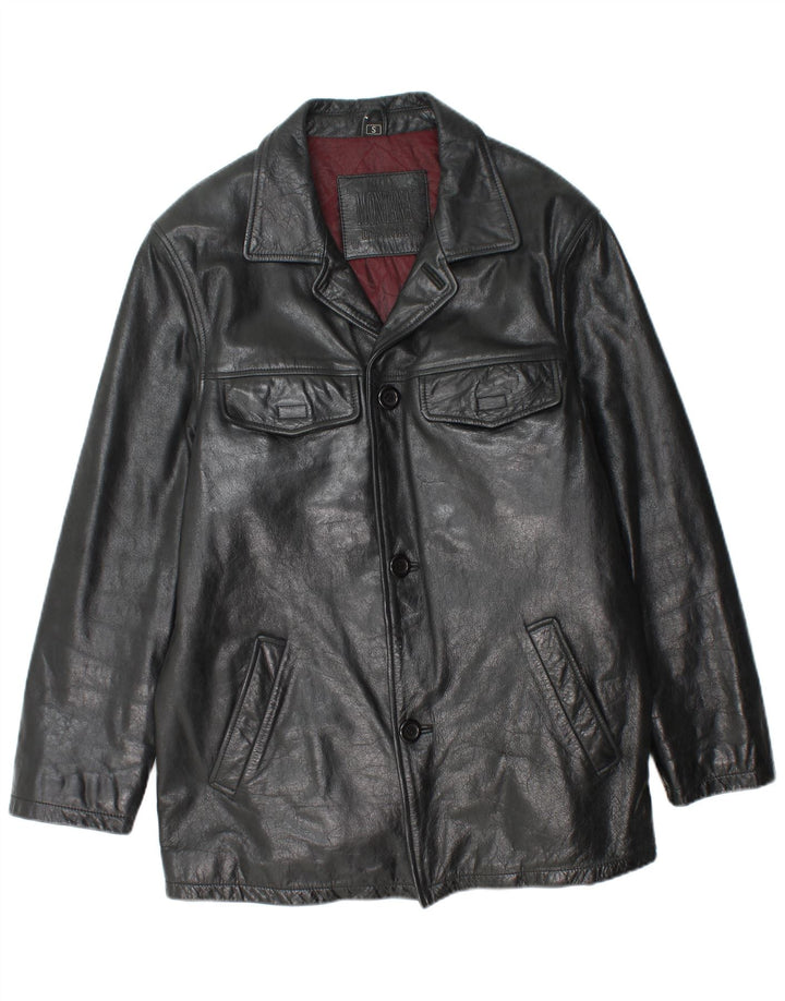 MONTANA Chaqueta de cuero para hombre UK 36 Small Cuero negro