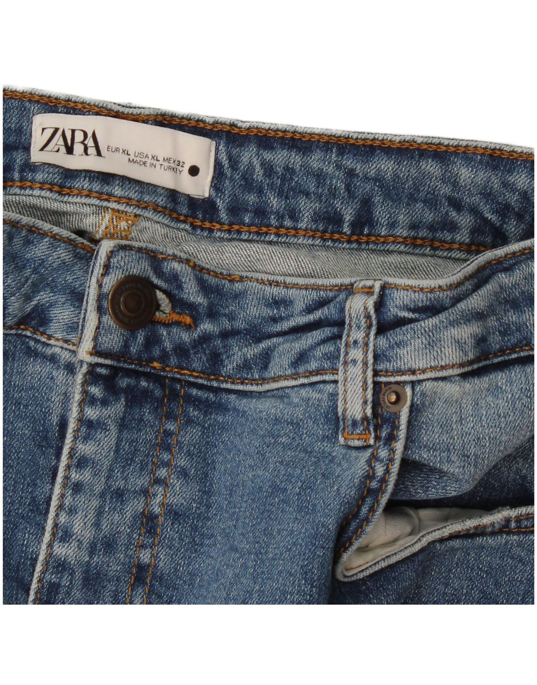 Zara Mujer Falda Vaquera XL W32 Azul