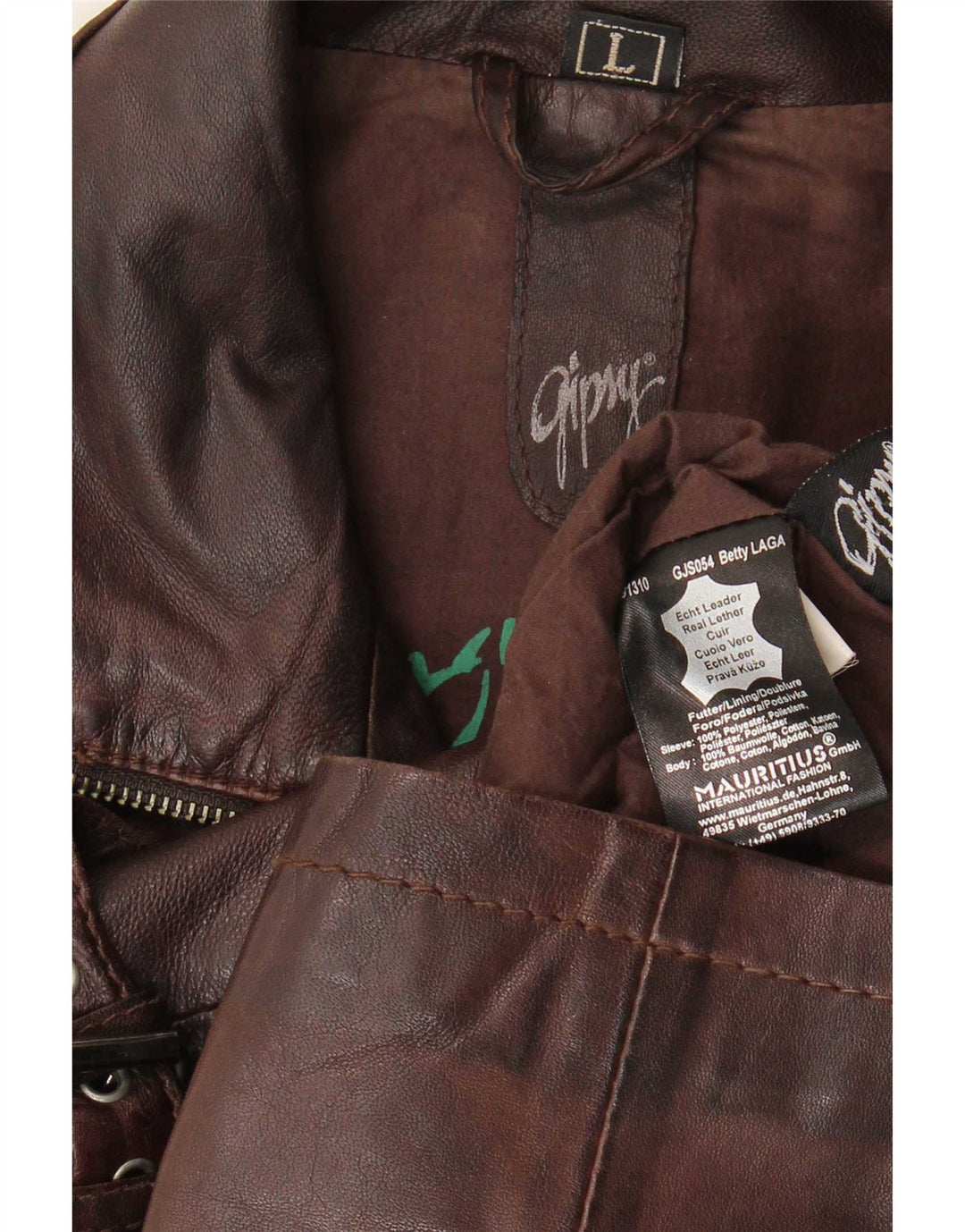 Gipsy Chaqueta de cuero para mujer Reino Unido 44 Grande Marrón