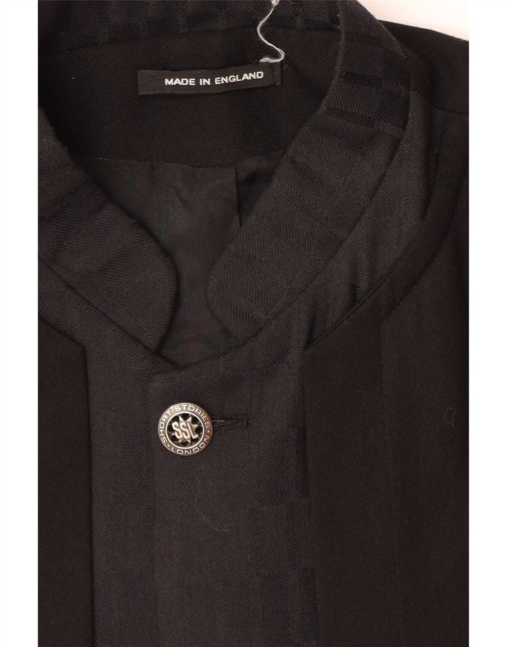 VINTAGE Mens 4 Button Blazer Jacket IT 48 Medium Black Colourblock