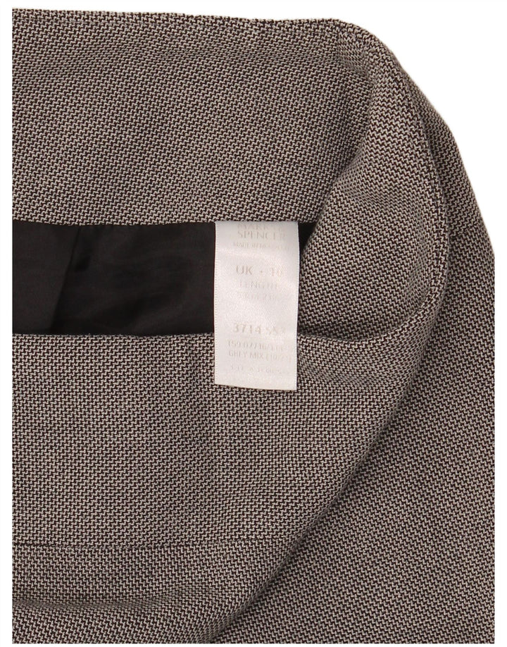 Marks & Spencer Falda lápiz para mujer UK 10 Small W30 Poliéster gris