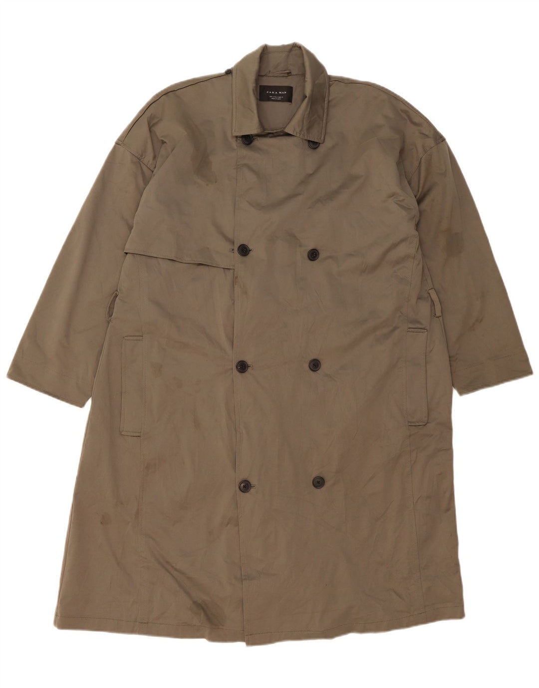 Zara Gabardina para hombre UK 36 Small Caqui Poliéster