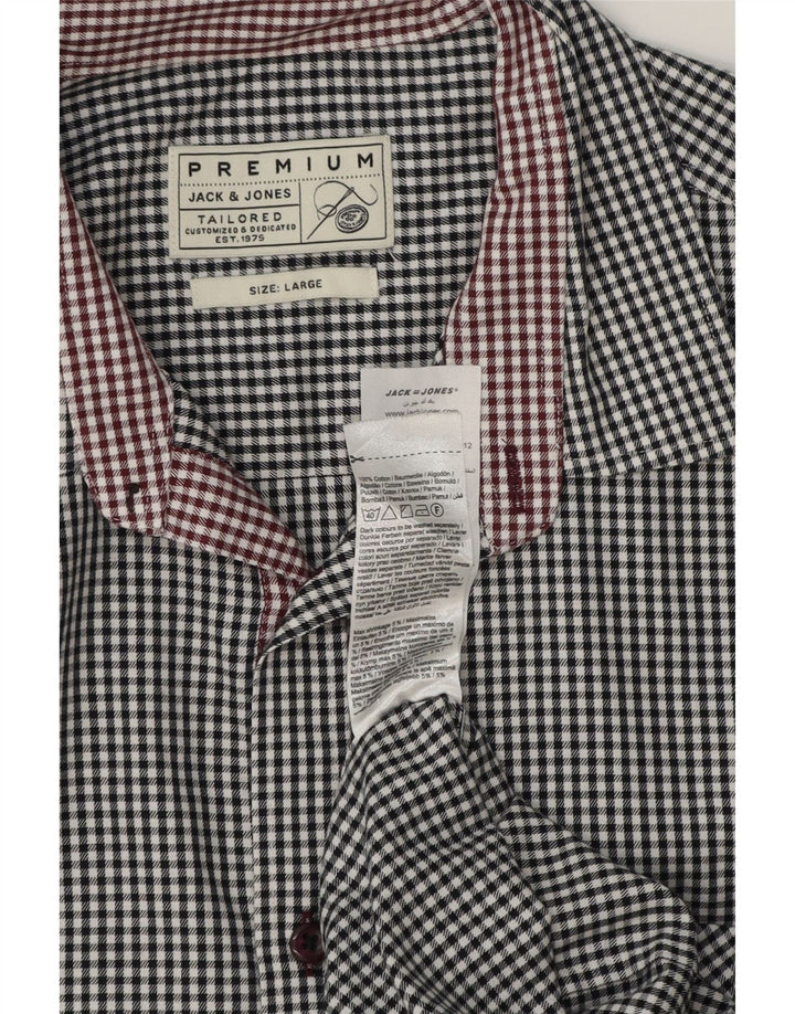 Camisa Jack & Jones Hombre Grande Algodón Vichy Blanco