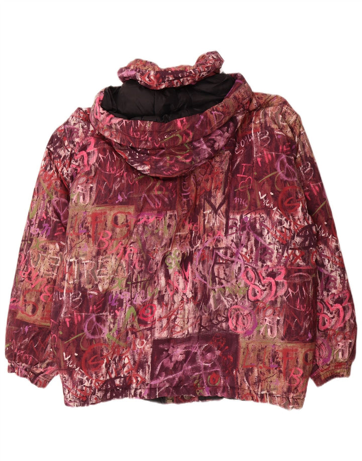 Kaama Chaqueta acolchada con capucha y estampado abstracto para hombre IT 44 XS Multicolor