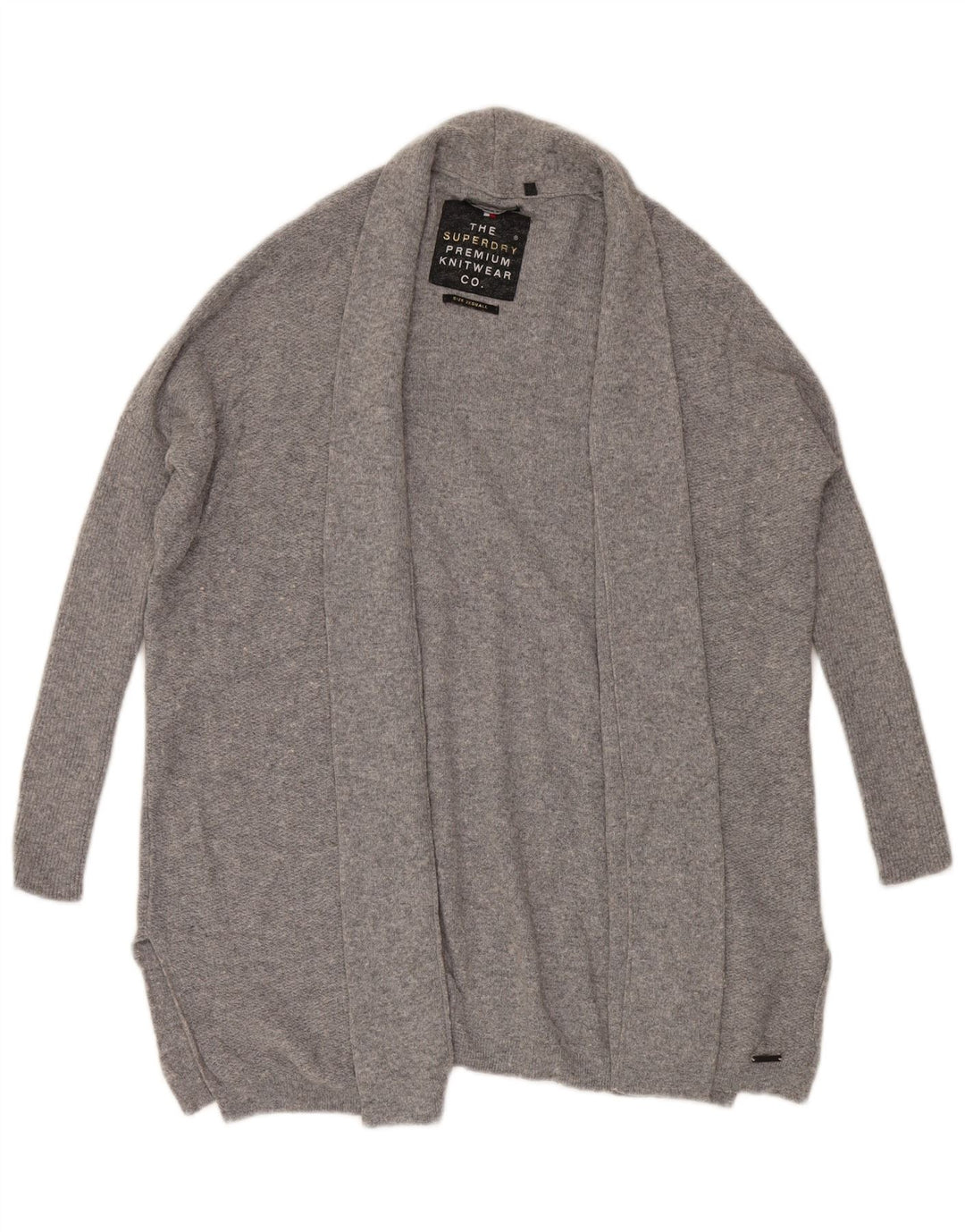 Superdry Cárdigan Abierto Extragrande para Mujer UK 2 2XS Gris Moteado