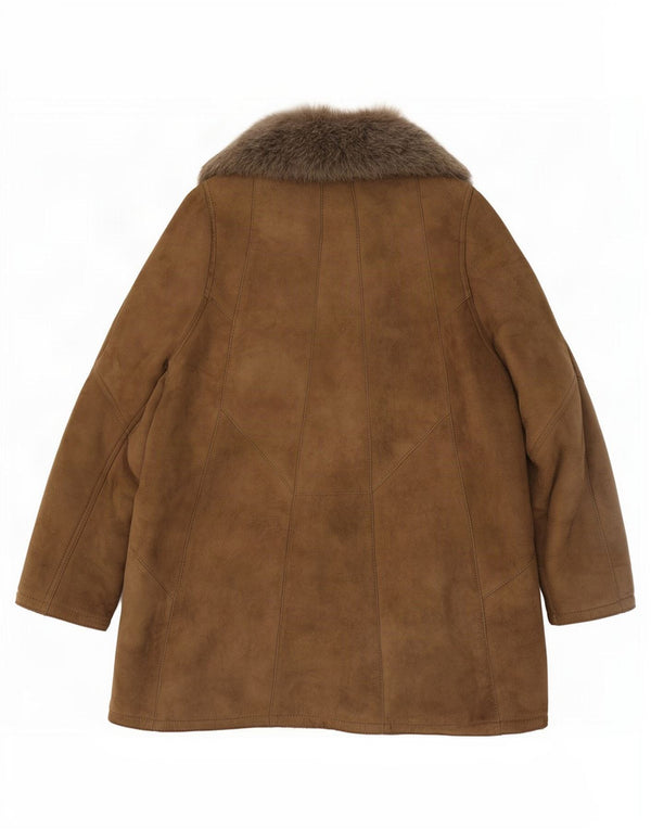 Chaqueta vintage de piel de oveja para mujer EU 46 XL Marrón