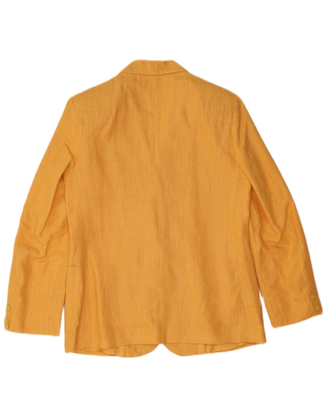 Vintage mujer 2 botones Blazer chaqueta IT 42 lino amarillo medio