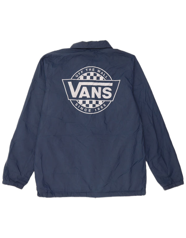 Vans Mens Graphic Bomber Jacket UK 38 Medio Azul Marino Poliéster