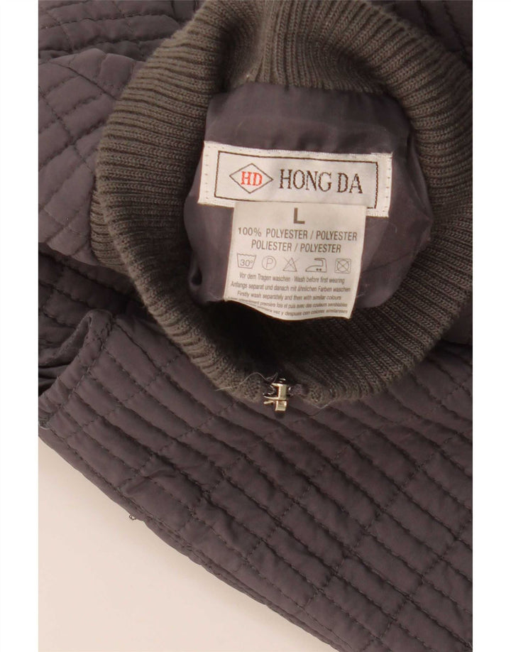 Vintage mujer Gilet Reino Unido 14 poliéster gris grande a cuadros