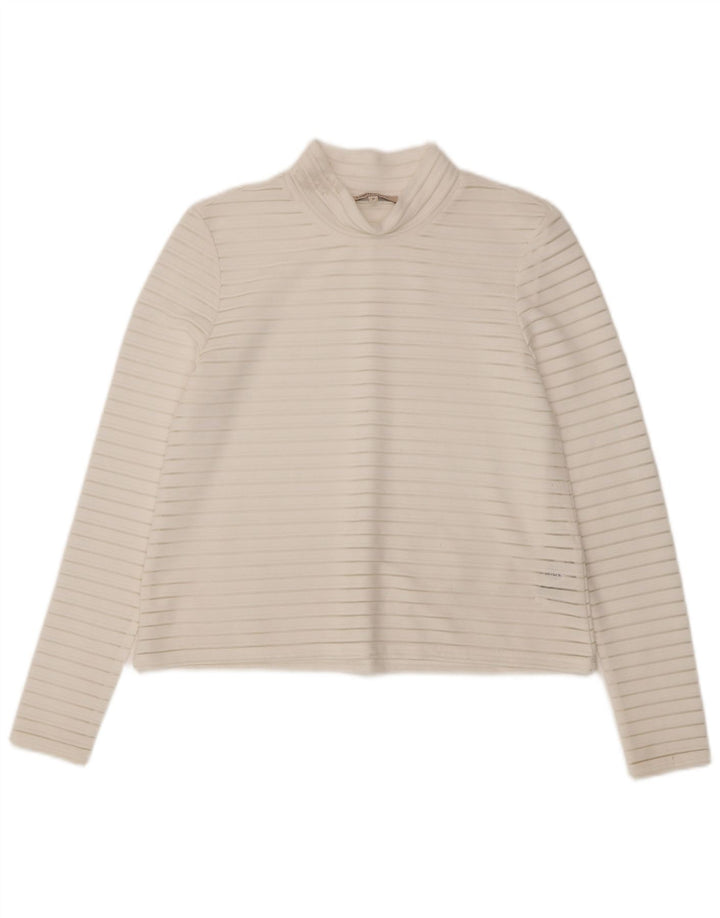 Marks & Spencer Top para mujer de manga larga UK 40 Small White Pinstripe