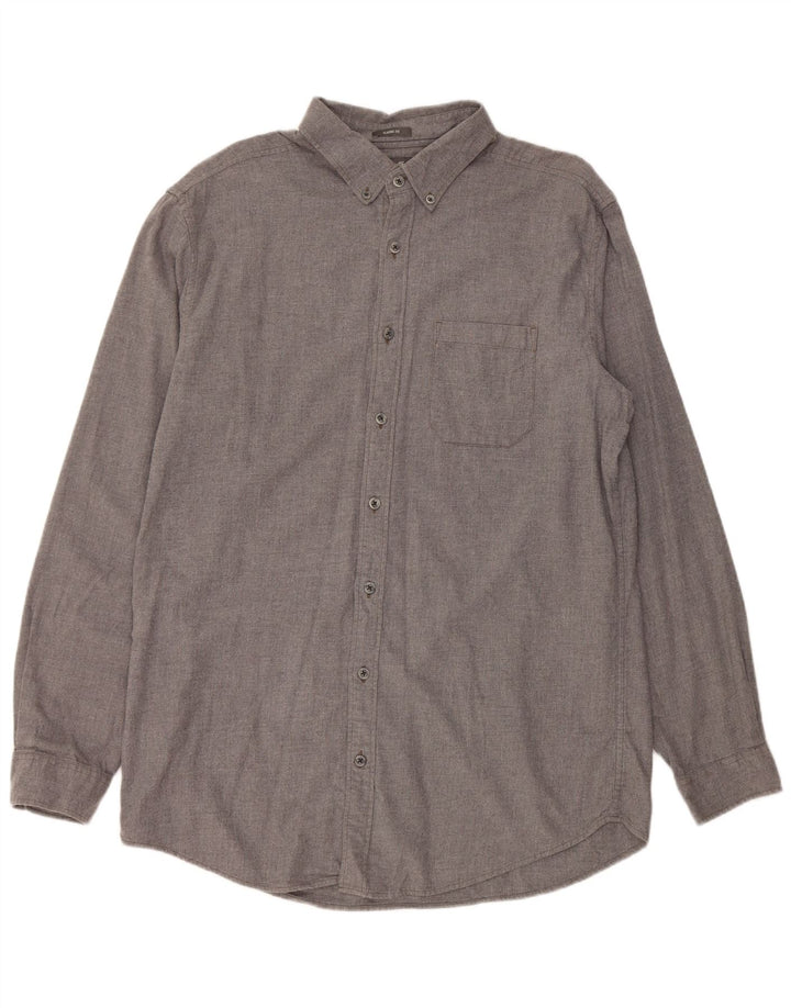 EDDIE BAUER Camisa de franela alta de corte clásico para hombre Algodón gris grande
