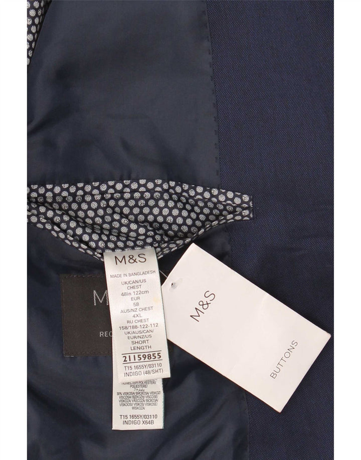 Marks & Spencer Chaqueta tipo blazer de corte regular con 2 botones para hombre UK 48 2XL Azul marino