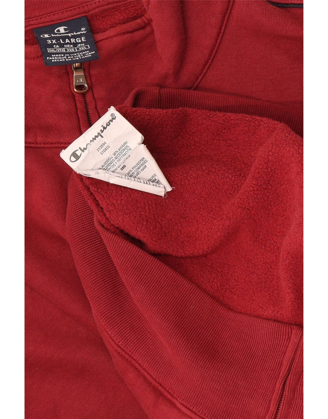 Champion Chaqueta de chándal para hombre, talla 3XL, algodón burdeos