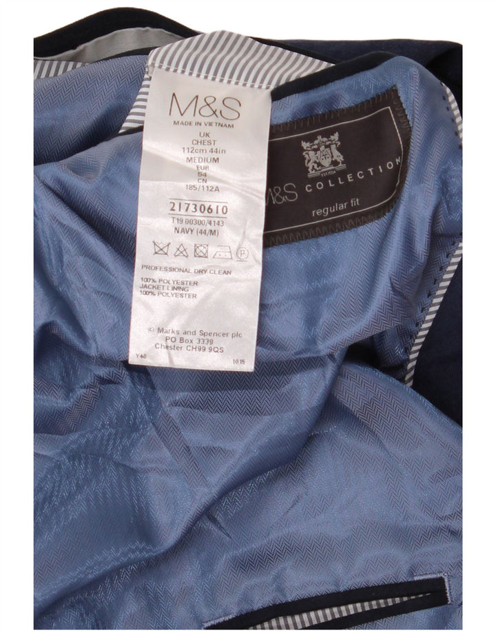 Marks & Spencer Chaqueta tipo blazer de 2 botones para hombre UK 44 2XL Poliéster azul marino