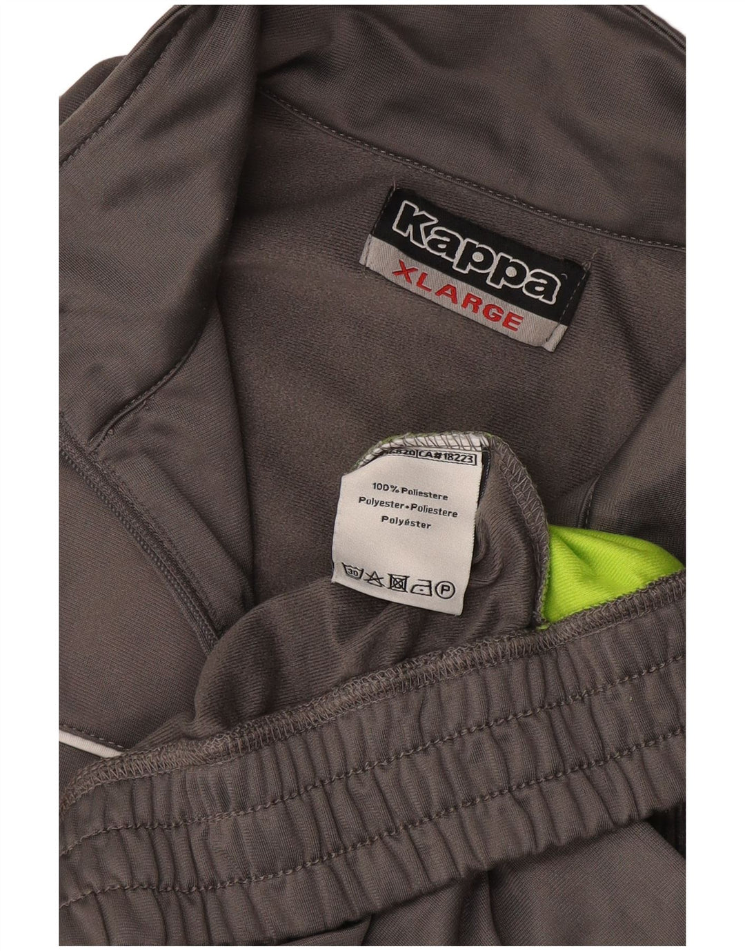 Kappa Hombre Chándal Top Chaqueta XL Gris Colorblock Poliéster