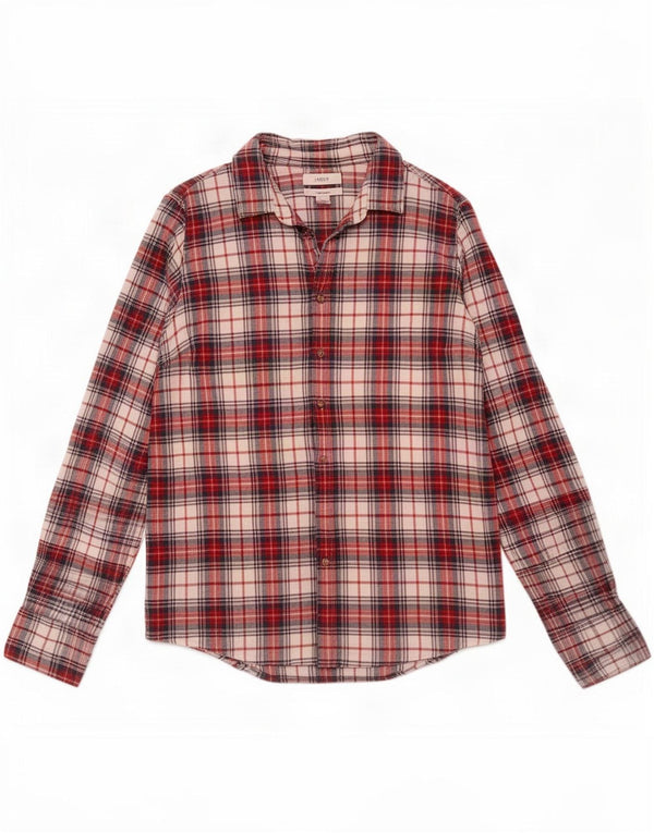J. Crew Camisa de franela para mujer US 4 Small Red Check