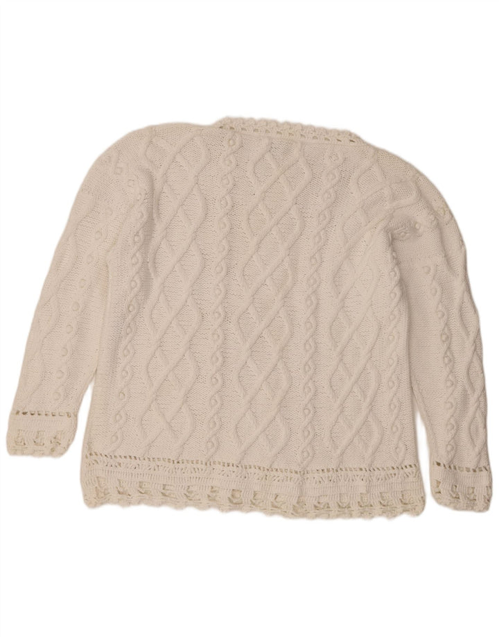 Golden Spiderweb - Jersey con cuello barco para mujer, talla 40, color blanco