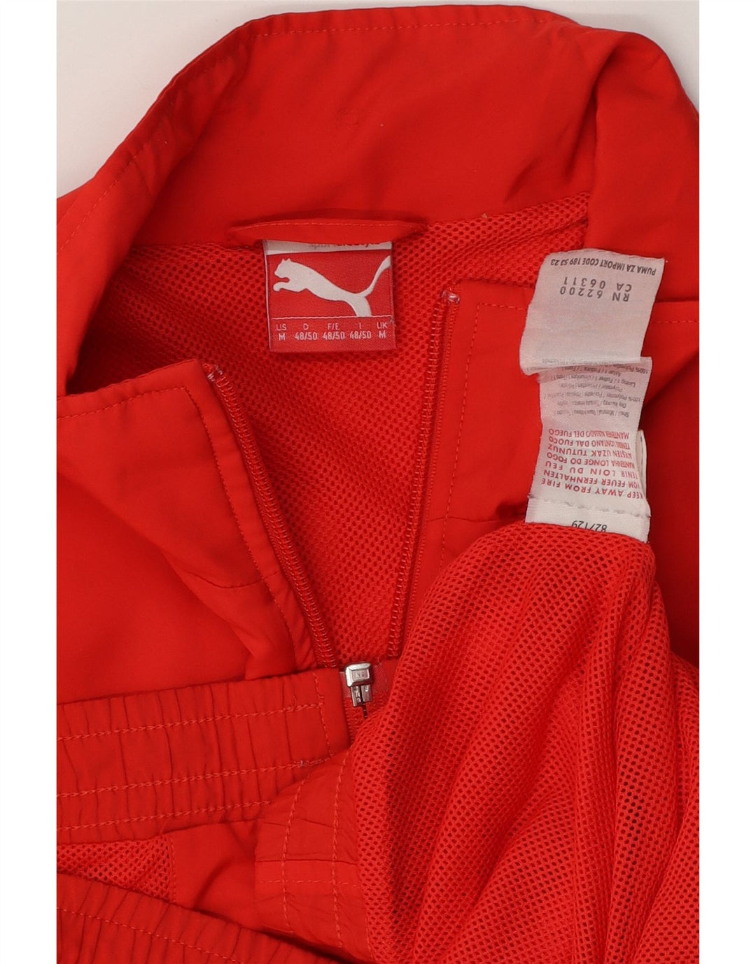 PUMA Chaqueta de chándal para hombre con bloques de color rojo medio Poliéster