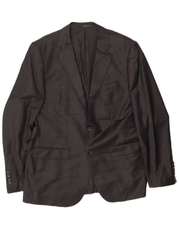 Zara Chaqueta Blazer De 2 Botones Para Hombre EU 56 XL Lana Negra