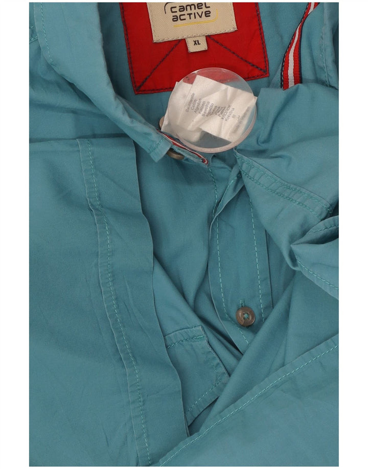 CAMEL ACTIVE Camisa Manga Corta Hombre XL Azul Algodón