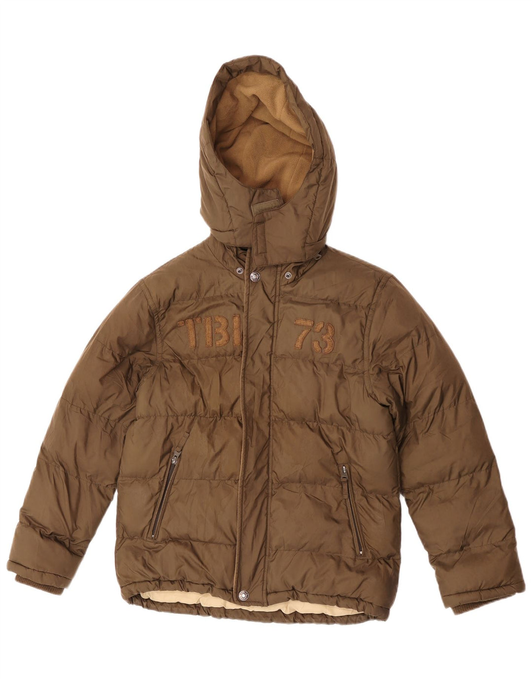 Timberland Chaqueta acolchada con capucha para niño 11-12 años Marrón Poliéster