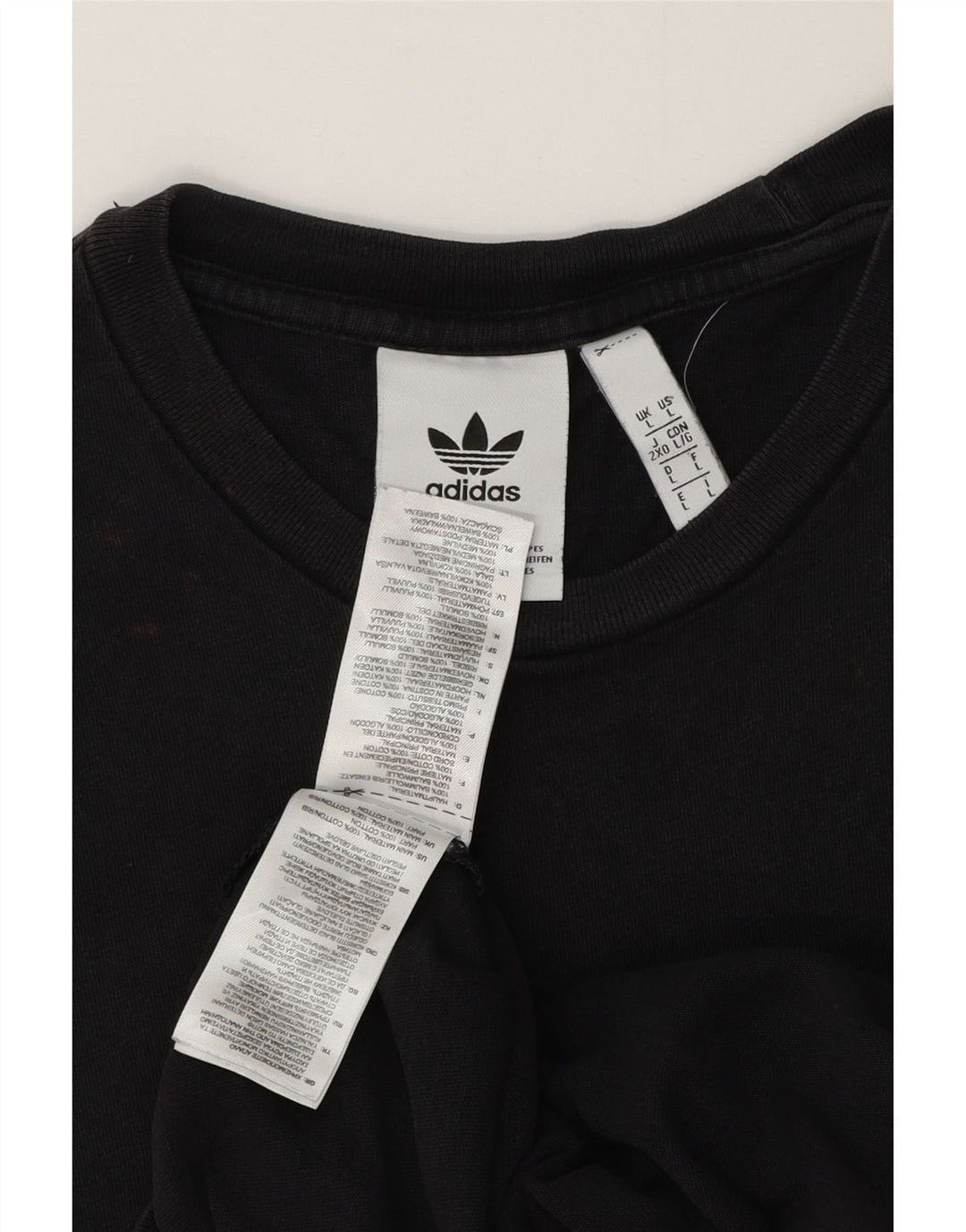 Adidas - Camiseta para hombre, talla grande, algodón negro